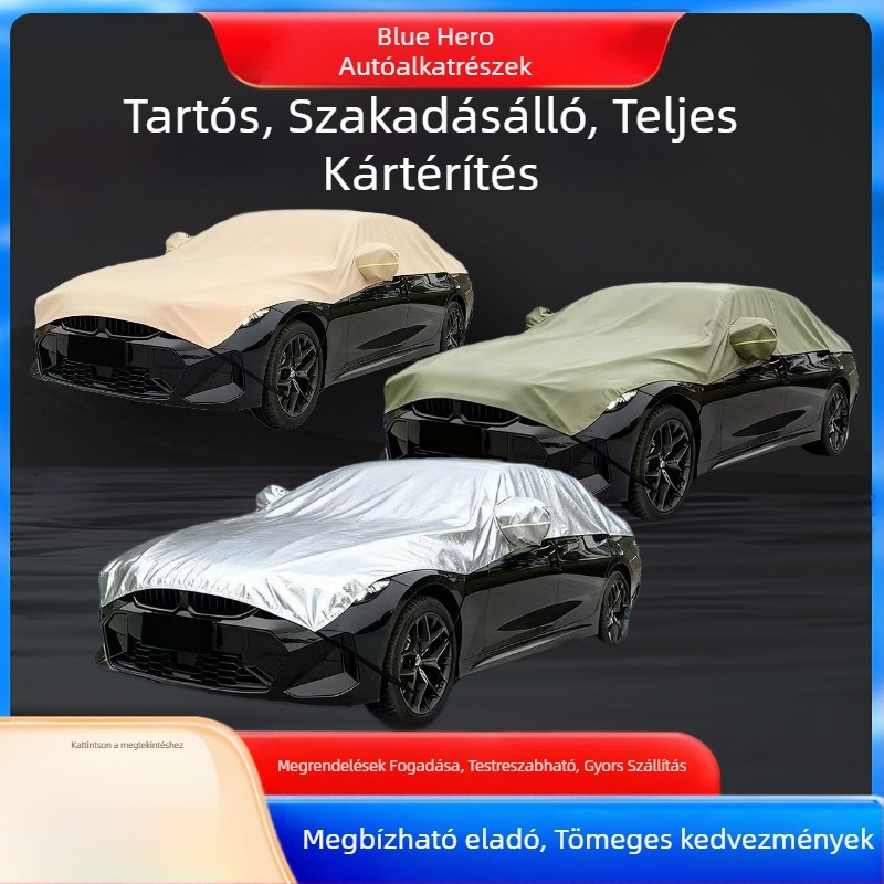 Féloldalas autóvédő takaró – napvédelem, esővédelem, hőszigetelés, Oxford anyag, porvédő