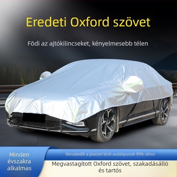 Autófedél vastag Oxford szövettel, nagy félfedő, nap- és esővédelem, hőszigetelés, minden évszakra alkalmas, védelem a fagynak és a hóesésnek