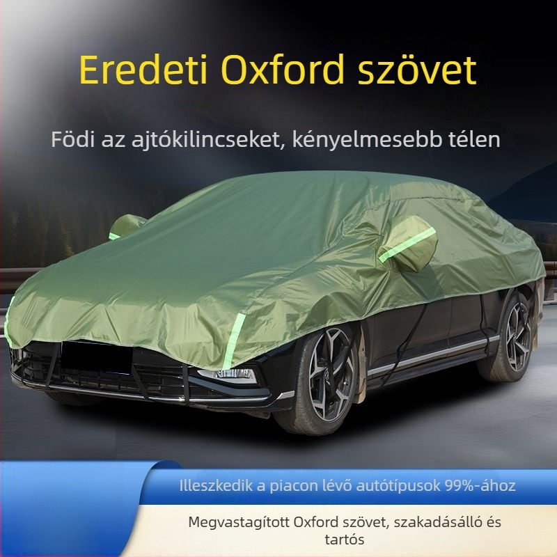 Autófedél vastag Oxford szövettel, nagy félfedő, nap- és esővédelem, hőszigetelés, minden évszakra alkalmas, védelem a fagynak és a hóesésnek