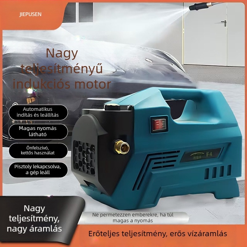 F4 220V háztartási magasnyomású autómosó, állítható nyomás, 3200W, önfelszívó, kétfunkciós