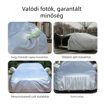 Universális autóponyva, vastagabb, vízálló, jég elleni védelem, napvédő, hőszigetelés, négy évszakos, PEVA anyag.
