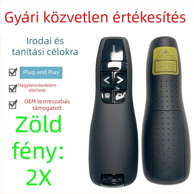 Seewo fehér tábla oldalváltó toll tanároknak, PPT-bemutató, többfunkciós lézerpointer, teljes képernyős/ fekete képernyős lejátszás, légi egér, zöld LED