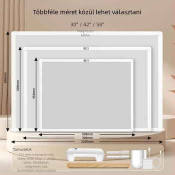 42 hüvelykes mágneses fehér tábla otthoni használatra, falra szerelhető és hordozható írófelület iroda- és értekezleti helyiségekhez