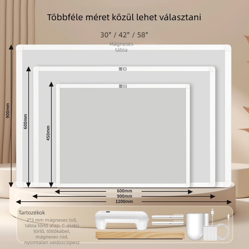 42 hüvelykes mágneses fehér tábla otthoni használatra, falra szerelhető és hordozható írófelület iroda- és értekezleti helyiségekhez