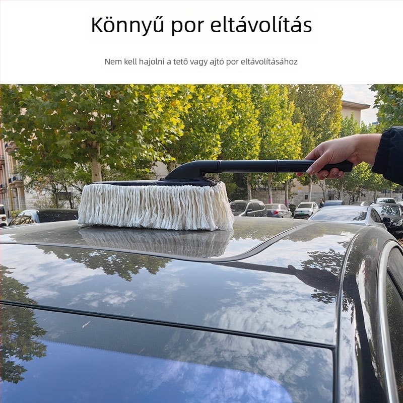 Teleszkópos gyapotból készült ecset por eltávolítására, viaszolásra és polírozásra az autóhoz