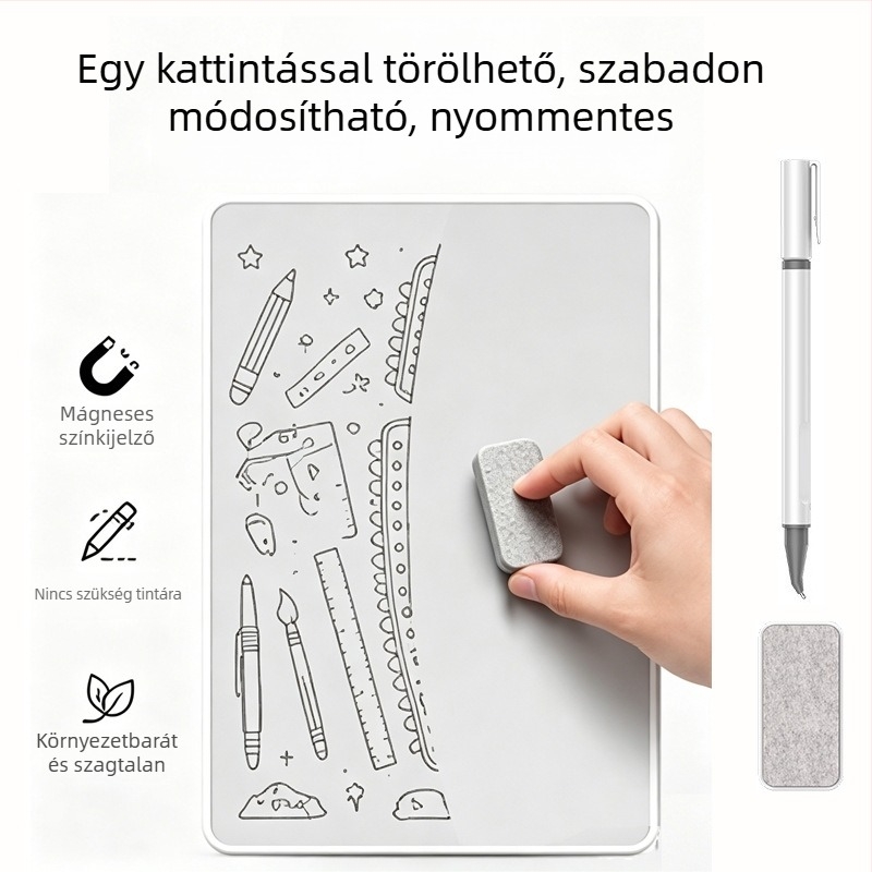 Többfunkciós mágneses író-tábla otthoni oktatáshoz, egyrétegű fehér tábla ragasztóval, nyom nélkül, nem károsítja a falat, alkalmas nagykereskedelmi értékesítésre