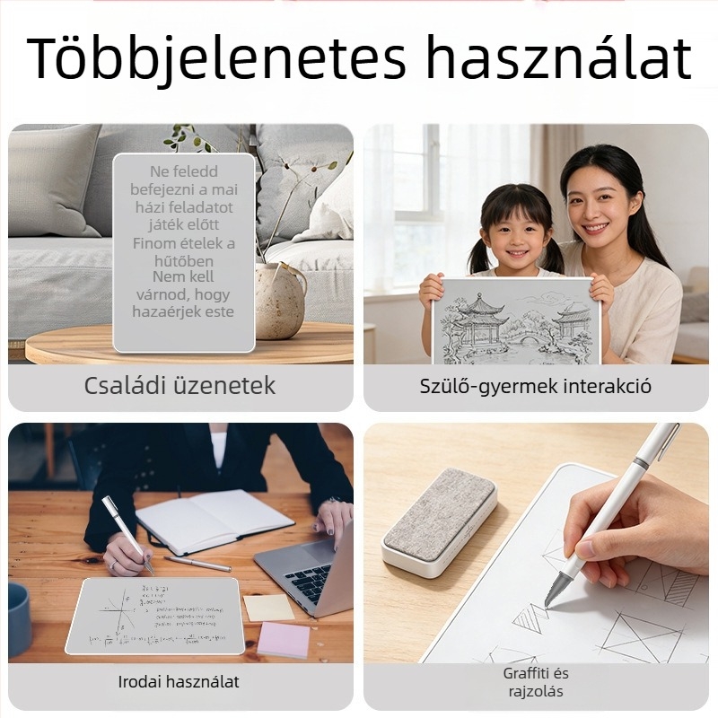 Többfunkciós mágneses író-tábla otthoni oktatáshoz, egyrétegű fehér tábla ragasztóval, nyom nélkül, nem károsítja a falat, alkalmas nagykereskedelmi értékesítésre