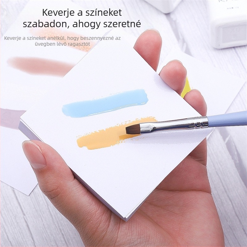 Manikűr színkeverő papír, vízálló és olajálló, vastított, téphető, kettős oldalú, egyszer használatos ragasztópapír a zselés színkeveréshez, többfunkciós festőlap
