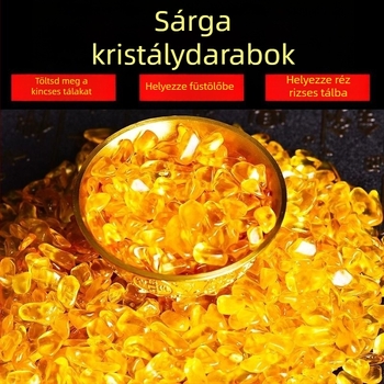Citromkvarc kristály kavics gyöngyök dekorációhoz, virágtartókhoz és ékszerekhez, sárga, modern minimalista stílus