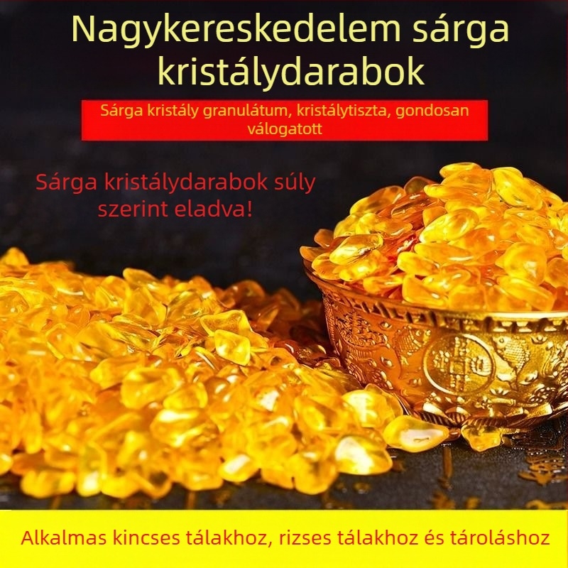 Citromkvarc kristály kavics gyöngyök dekorációhoz, virágtartókhoz és ékszerekhez, sárga, modern minimalista stílus