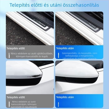 Szénszínű ajtó küszöbvédő autóhoz – univerzális, karcolás elleni, ütésálló, csomagtartóvédő fólia