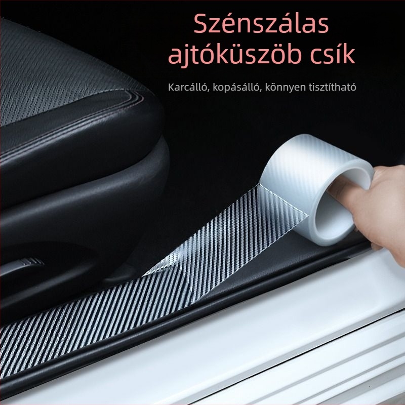 Szénszínű ajtó küszöbvédő autóhoz – univerzális, karcolás elleni, ütésálló, csomagtartóvédő fólia