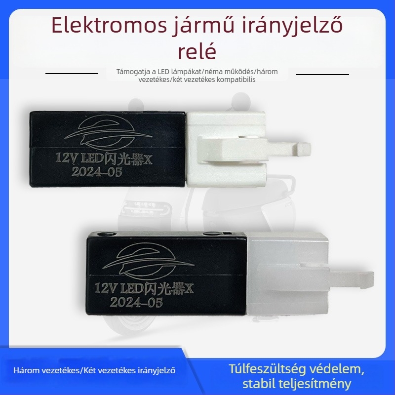 Általános LED villogó elektromos járművekhez és motorkerékpárokhoz, csendes, 12V, 3- és 2-pins csatlakozók, rövidzárlat elleni védelem