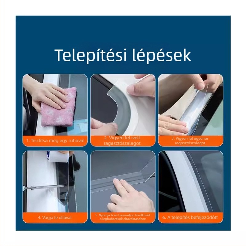 TPU autó napfénytető tömítőcsík, üveg tetőhöz, vízálló szalag, nagy viszkozitású, 10 cm × 1,25 m