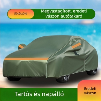 600D vastag vászonból készült autóvédő takaró, esőálló és UV-védett, teljes fedés, blokkolja a fényt és hőszigetel.