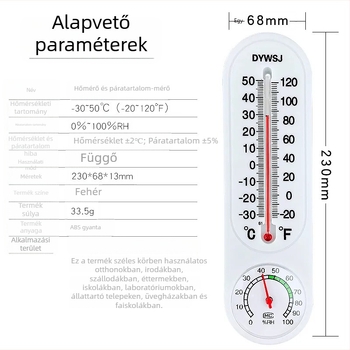 A12-15-3DY Közvetlen olvasású páratartalom- és hőmérsékletmérő, otthoni felakasztható, üvegházas tenyésztéshez
