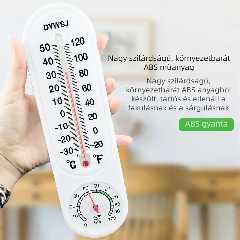 A12-15-3DY Közvetlen olvasású páratartalom- és hőmérsékletmérő, otthoni felakasztható, üvegházas tenyésztéshez