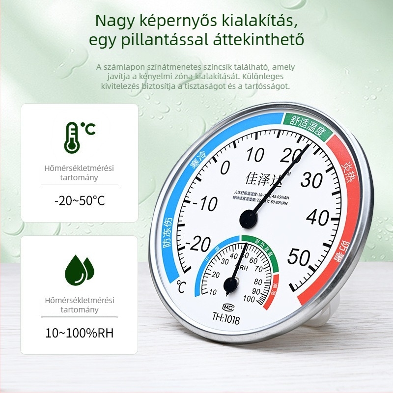 Magas pontosságú beltéri hőmérő és higrométer – otthoni használatra, nappali, hálószoba és gyerekszoba számára, hőmérséklet és páratartalom mérésére