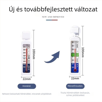 Beépített páratartalom-mérővel ellátott hűtőhőmérő, otthoni használatra, babaszobába, hűtőben/fagyasztóban és minták tárolására