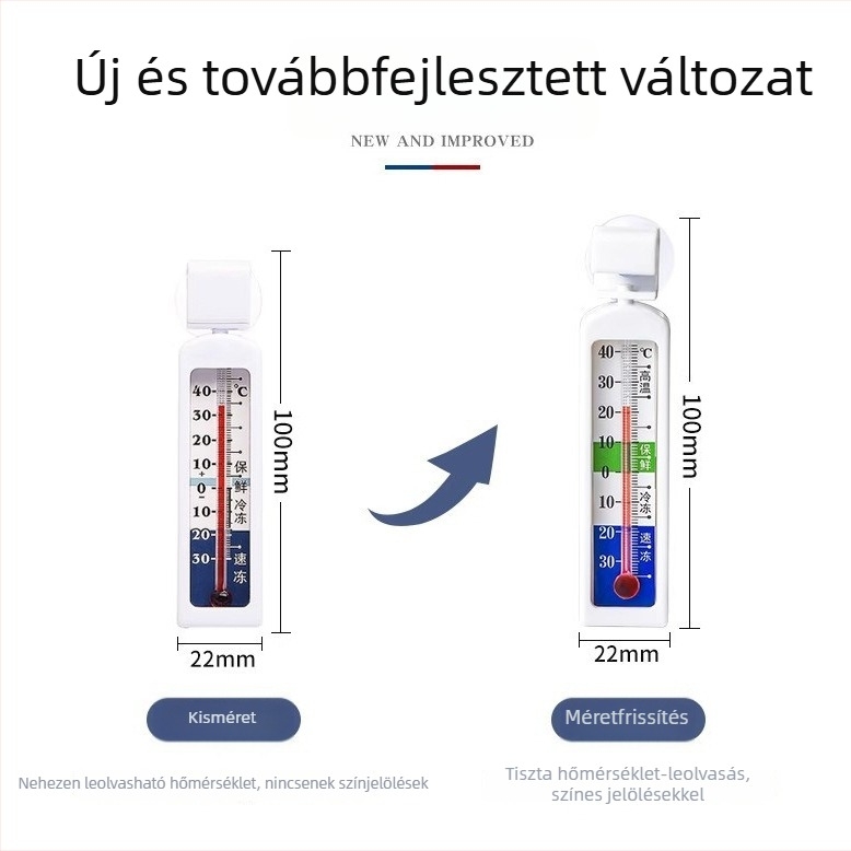Beépített páratartalom-mérővel ellátott hűtőhőmérő, otthoni használatra, babaszobába, hűtőben/fagyasztóban és minták tárolására