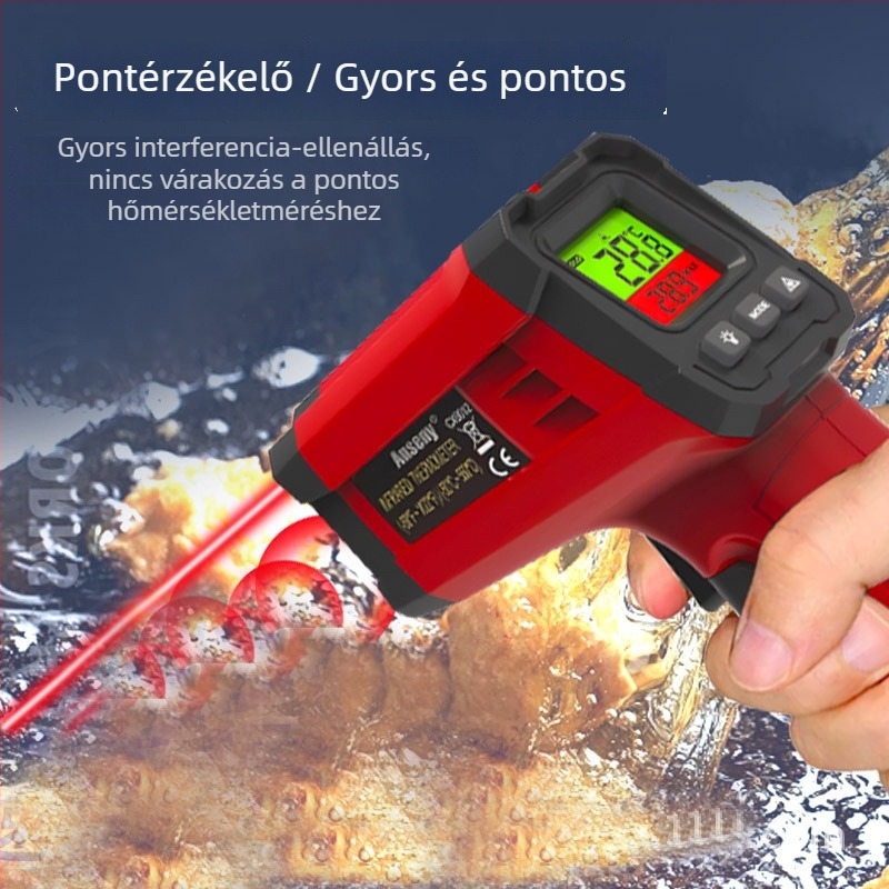 Konyhai érintés nélküli infravörös hőmérő a víz és olaj hőmérsékletének mérésére, kiváló pontosság