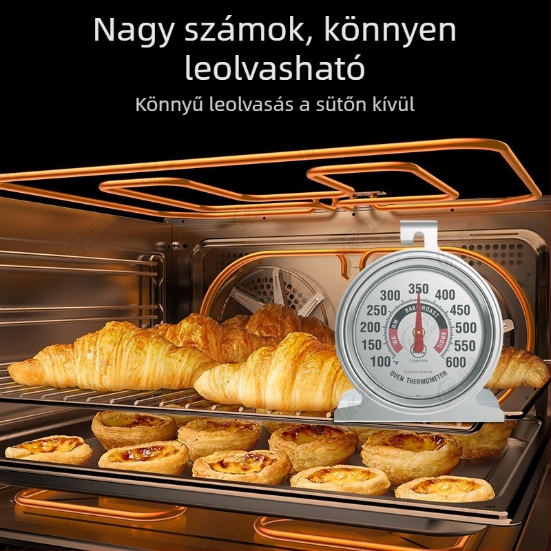 Rozsdamentes acél sütőhőmérő sütéshez – konyhai magas hőmérséklet mérő