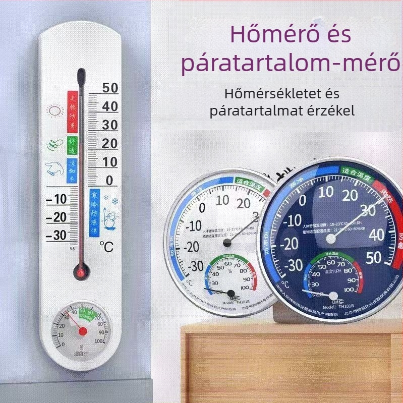 Új digitális hőmérséklet- és páratartalom-mérő ébresztőórával, otthoni használatra, belső falra szerelhető, nagy pontosságú