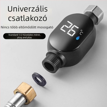 Zuhany LED hőmérő, víz hőmérséklet kijelző, 4‑in‑1 univerzális intelligens mérő, gyerekzuhanyozáshoz digitális kijelző, égési sérülés elleni védelem