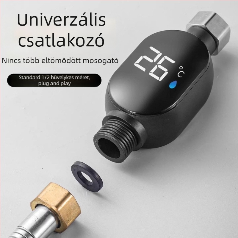 Zuhany LED hőmérő, víz hőmérséklet kijelző, 4‑in‑1 univerzális intelligens mérő, gyerekzuhanyozáshoz digitális kijelző, égési sérülés elleni védelem