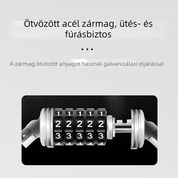 Személyre szabott bőrpántos zár jelszóval és vast acélkábel kerékpárhoz, elektromos kerékpárhoz és motorkerékpárhoz