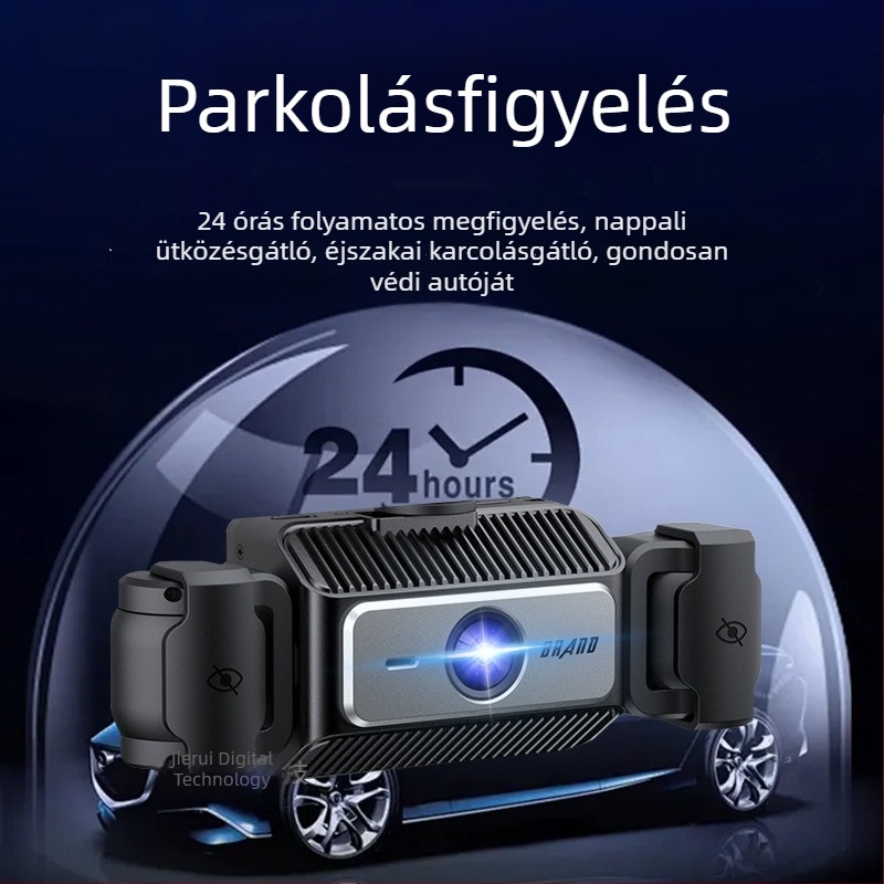 4-kamerás HD éjszakai látású autós dash cam, elöl és hátul rögzítés, Wi-Fi telefonkapcsolat, 1080P