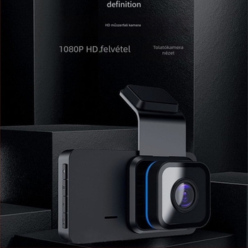 3,0 hüvelykes autós dash kamera dupla objektívvel, előre és hátra 1080p felvétel, tolatókép, Wi‑Fi, 170° látószög, F2.0, 3,0 hüvelykes LCD