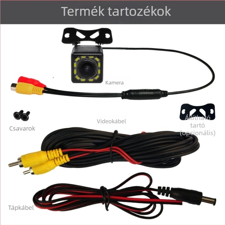 12V univerzális tolató kamera HD éjszakai látással, 12-s LED-es világítással autóhoz