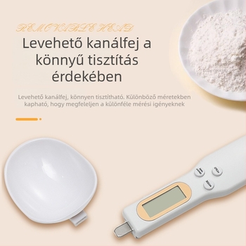 Elektronikus mérőkanál pontos gramm-skálával a konyhában és sütéshez