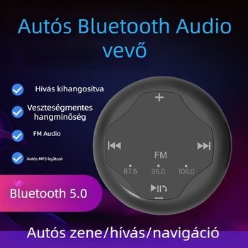 Autó Bluetooth-vevő, MP3 lejátszó, Bluetooth adapter, hands-free hívások, navigáció és zene, Bluetooth 5.0