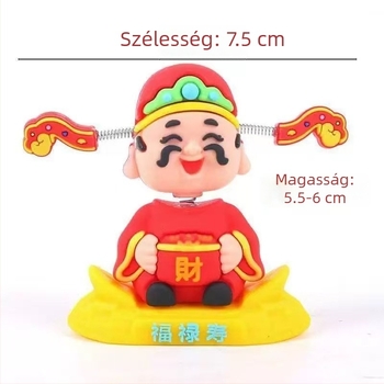 Kerámiából készült Gazdagság Istene dísztárgy autóhoz és íróasztalra, karikatúra stílusú, jólét figurája
