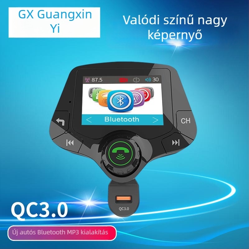G24 autó MP3 lejátszó Bluetooth kihangosítással és FM átjátszóval, OLED színű kijelző, 2,0 col