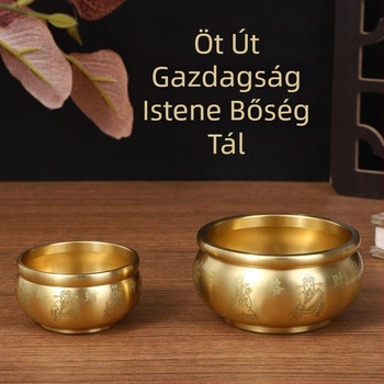 Kínai stílusú sárgaréz Öt Gazdagság Istene – bőségszarv füstölő, otthoni használatra