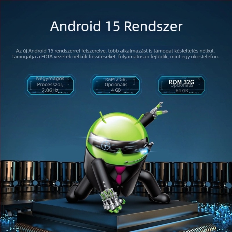 Hengchen 9 hüvelykes Quad-Core Android autórádió navigációval, Bluetooth-kal és HD hátsó kamerával