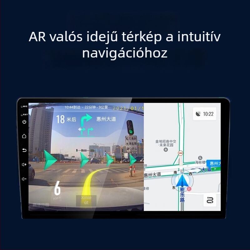 Androidos USB autós dash cam nagy kijelzővel, AR navigációval, ADAS-szal és sebességkamera detektorral