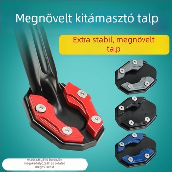 Motorkerékpár oldal-támasz alap, kibővített oldalsó támasz és csúszásmentes párna elektromos jármű pedáljaihoz – alap tartozék