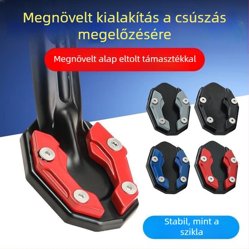 Motorkerékpár oldal-támasz alap, kibővített oldalsó támasz és csúszásmentes párna elektromos jármű pedáljaihoz – alap tartozék