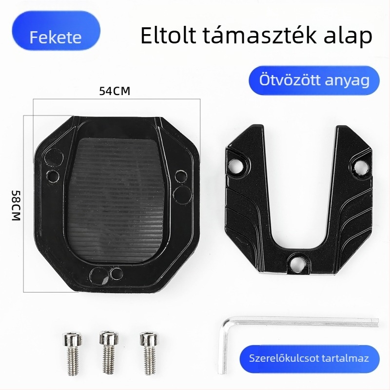 Motorkerékpár oldal-támasz alap, kibővített oldalsó támasz és csúszásmentes párna elektromos jármű pedáljaihoz – alap tartozék