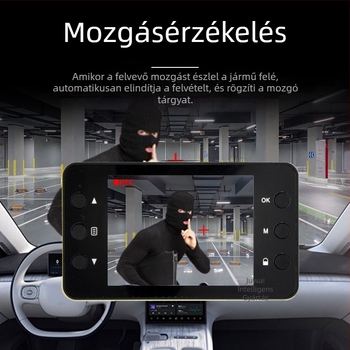HD éjszakai látású autós DVR, rejtett 2,2 hüvelykes kijelző, 1080p, 140° látószög, ciklikus felvétel, szélvédőre szerelhető