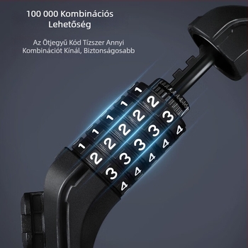 Deli kerékpárzár öt számjegyű kóddal, vastag acélkábel, lopás elleni védelem elektromos és hegyi kerékpárokhoz, modell DL508011
