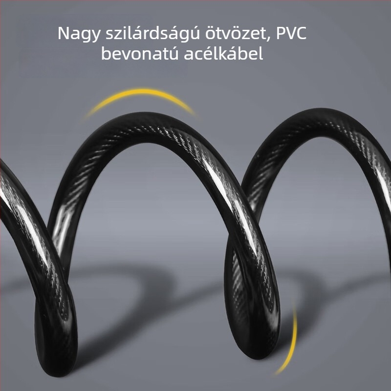 Deli kerékpárzár öt számjegyű kóddal, vastag acélkábel, lopás elleni védelem elektromos és hegyi kerékpárokhoz, modell DL508011