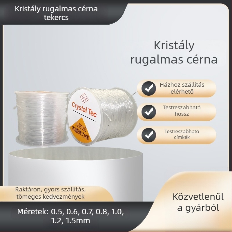TPU rugalmas gyöngyös zsinór ékszerkészítéshez – kristálygyöngyök a karkötők és nyakláncok számára, kézzel kötött ékszerzsinór, DIY