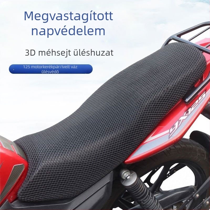 125-ös motorkerékpárhoz univerzális ülésvédő, leopard mintázat gyémántokkal, UV védelem és légáteresztő, egész éves használatra, vastított