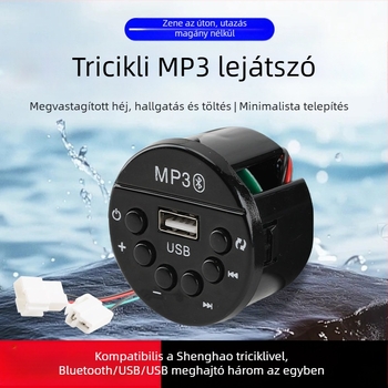 Autóban használható zenelejátszó MP3, rádió, Bluetooth és USB-vel – kompatibil Shenghao fejegységgel