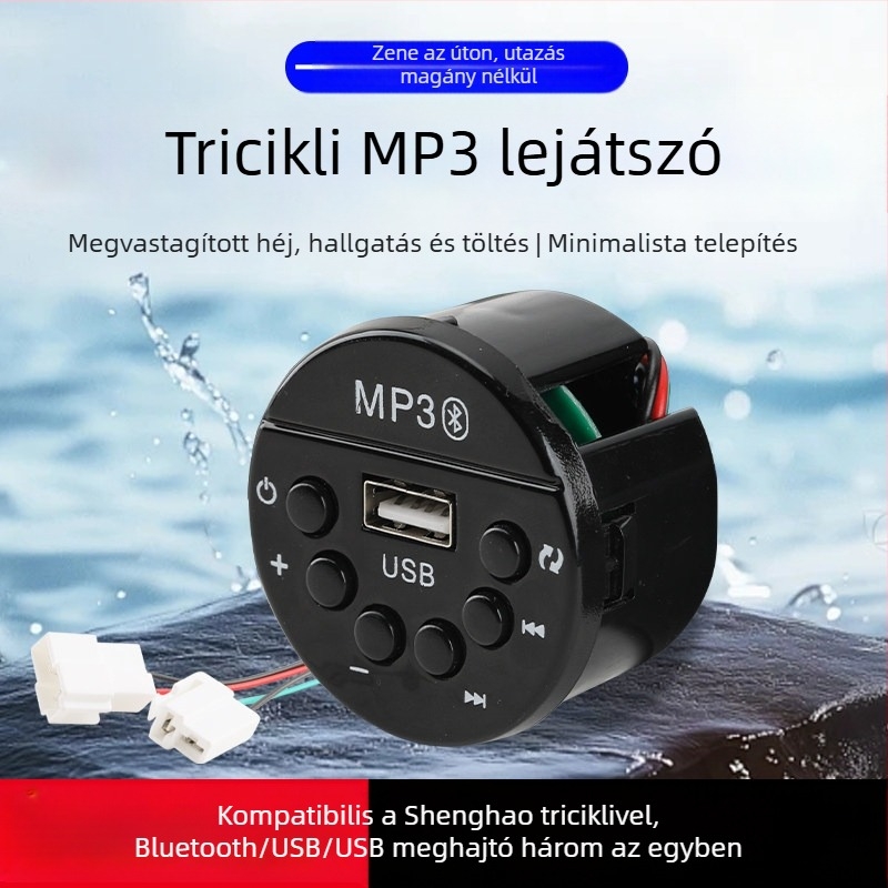 Autóban használható zenelejátszó MP3, rádió, Bluetooth és USB-vel – kompatibil Shenghao fejegységgel